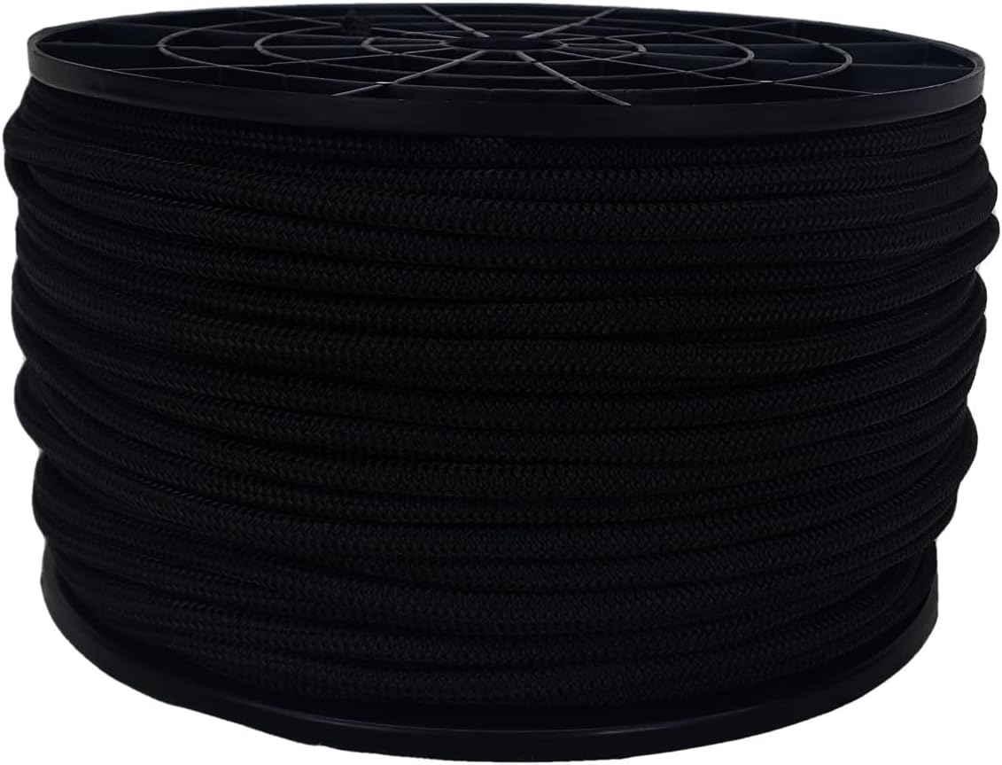 3/16 inch Black Polyester Bungee Cord - Durable 250 Foot Spool