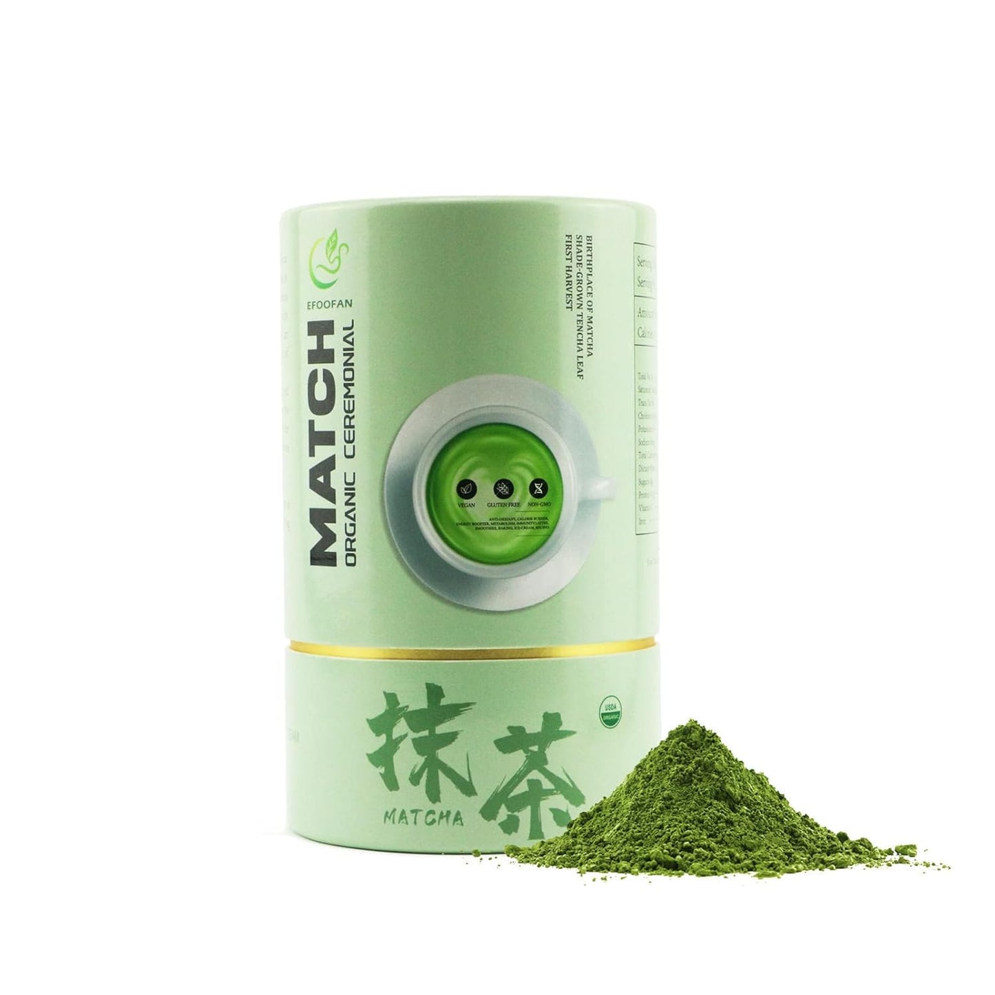 EFOOFAN Ceremonial Grade Matcha Green Tea Powder for Wellness