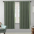 Blackout Curtains Thermal Insulated Panels - Room Darkening Sage Green
