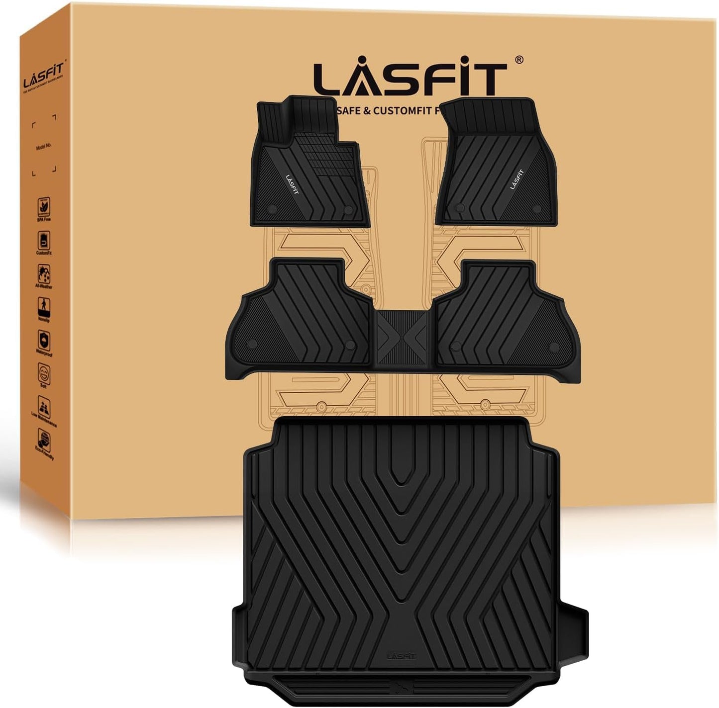 LASFIT Floor Mats for BMW X5 2019-2026 All Weather Protection