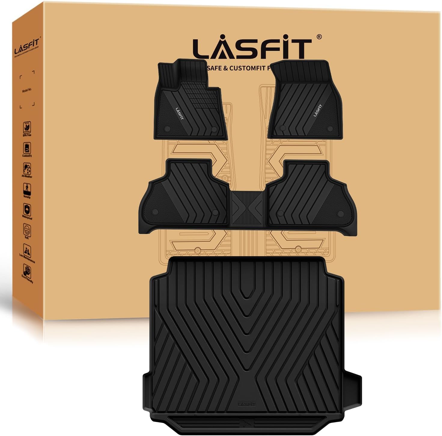 LASFIT Floor Mats for BMW X5 2019-2026 All Weather Protection