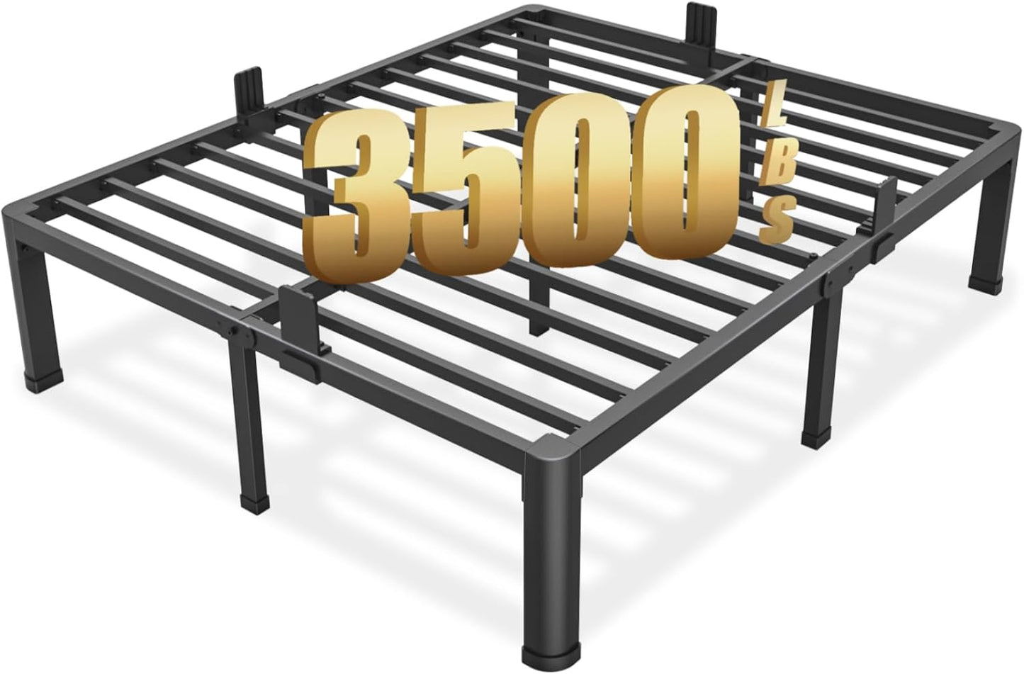 Heavy Duty King Bed Frame with Round Corner Edge Legs for Comfort