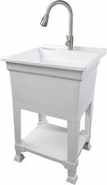 Freestanding 24ft Plastic Utility Tub Sink With Heavy Duty Faucet