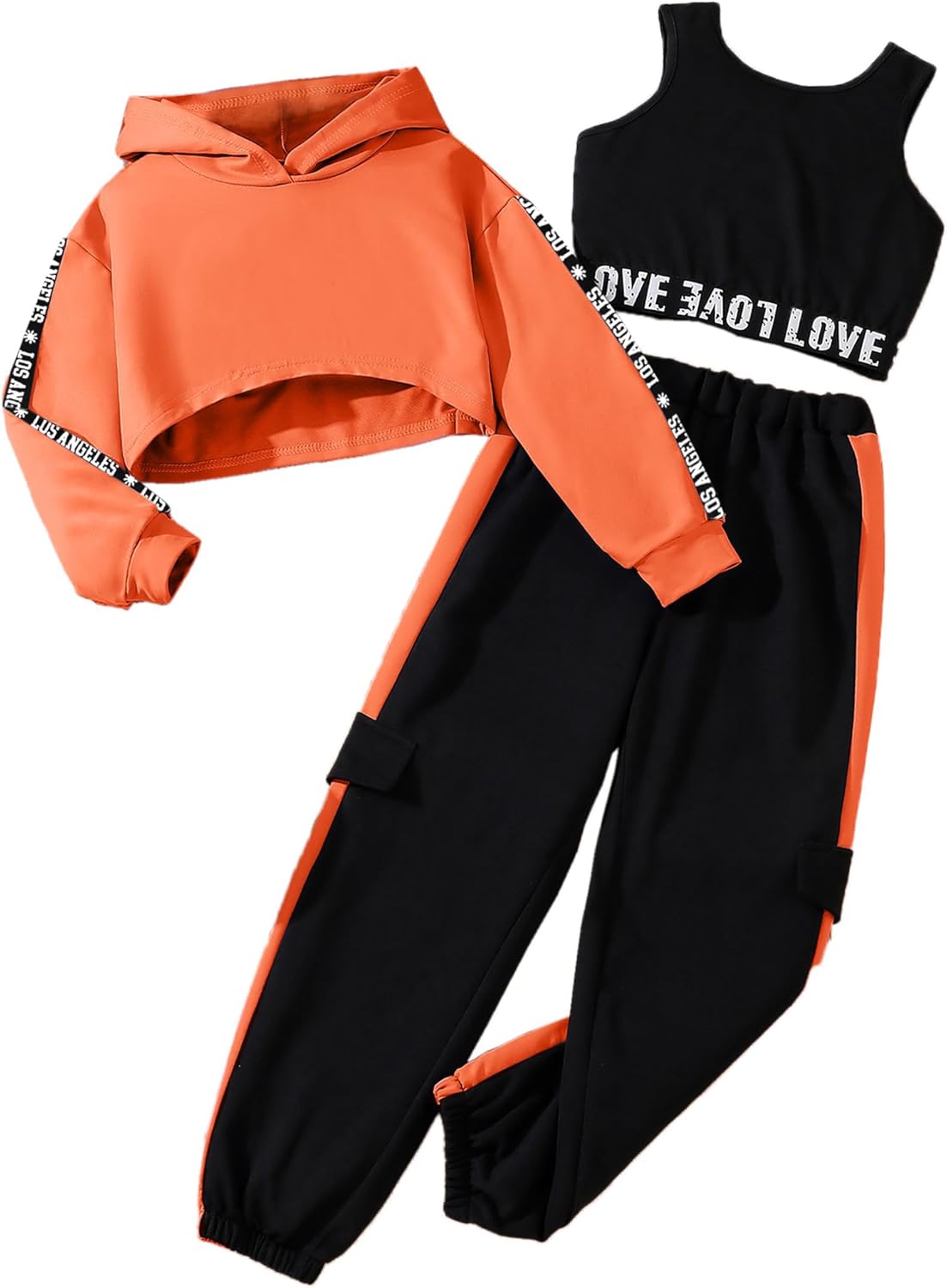 Hilinker Girls Graphic 3 Piece Outfits for Stylish Workout