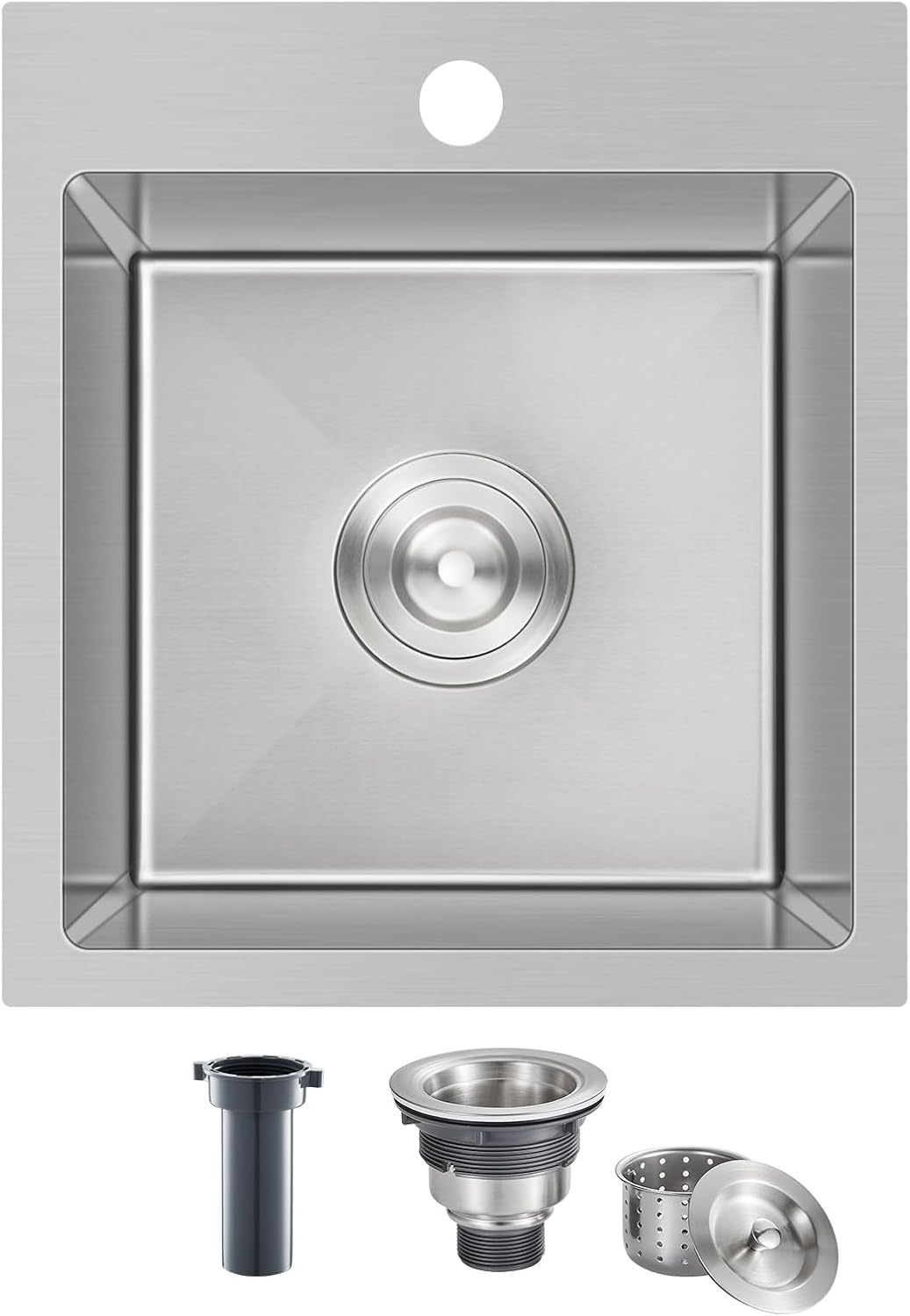 15 x 17 Inch Drop in Kitchen Sink with Durable Stainless Steel