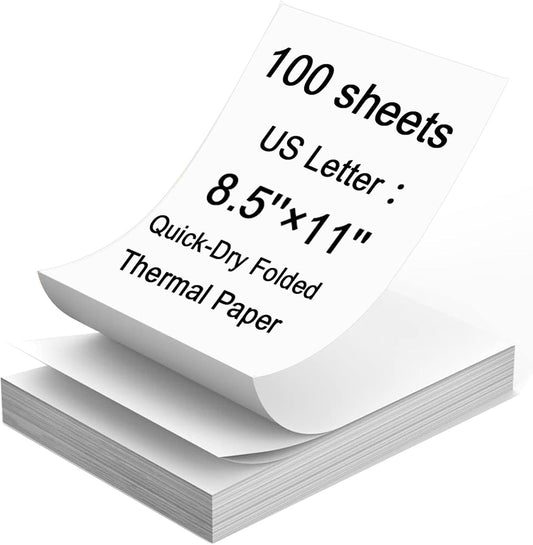 100 Sheets 8.5x11 Thermal Paper for M08F/A40 Printer