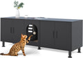 Double Litter Box Enclosure for 2 Cats - Modern Cat Litter Cabinet