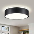Dimmable LED Flush Mount Ceiling Light Fixture - 11.8in Modern Black