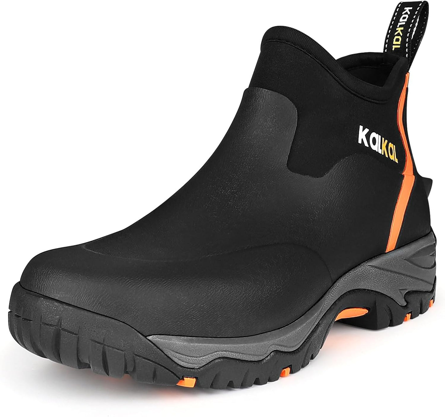 Kalkal Men's Waterproof Ankle Rain Boots for Outdoor Activities