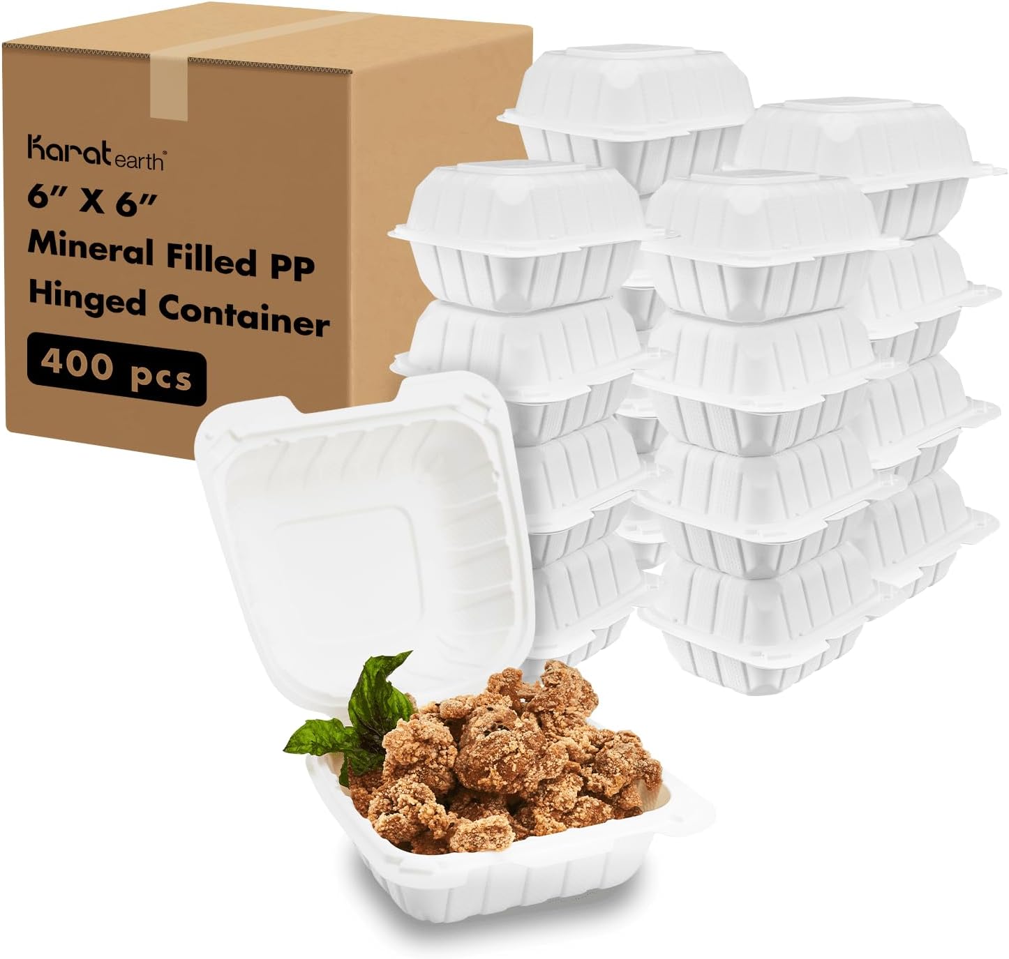 KARAT EARTH Clamshell Take Out Food Containers for Meal Prep