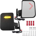 Universal Golf Cart Side Mirrors With Turn Signal Light - Safer Rear