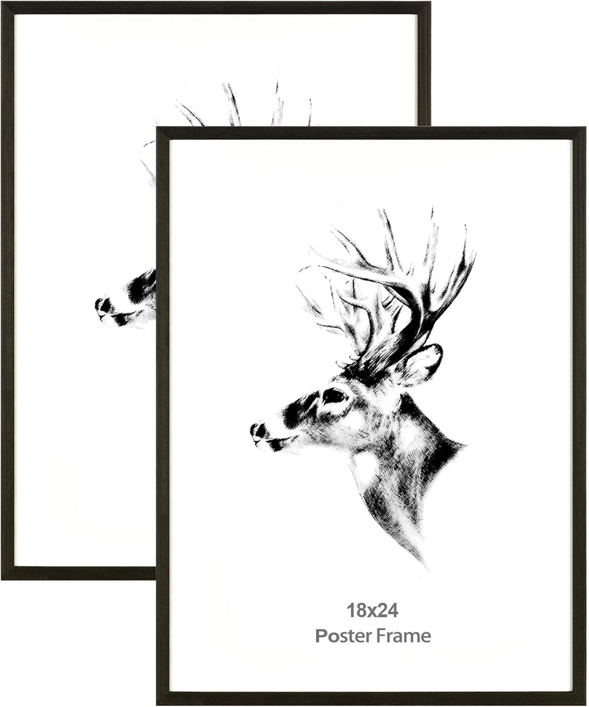 18x24 Black Wood Poster Frame Set of 2 for Wall Gallery