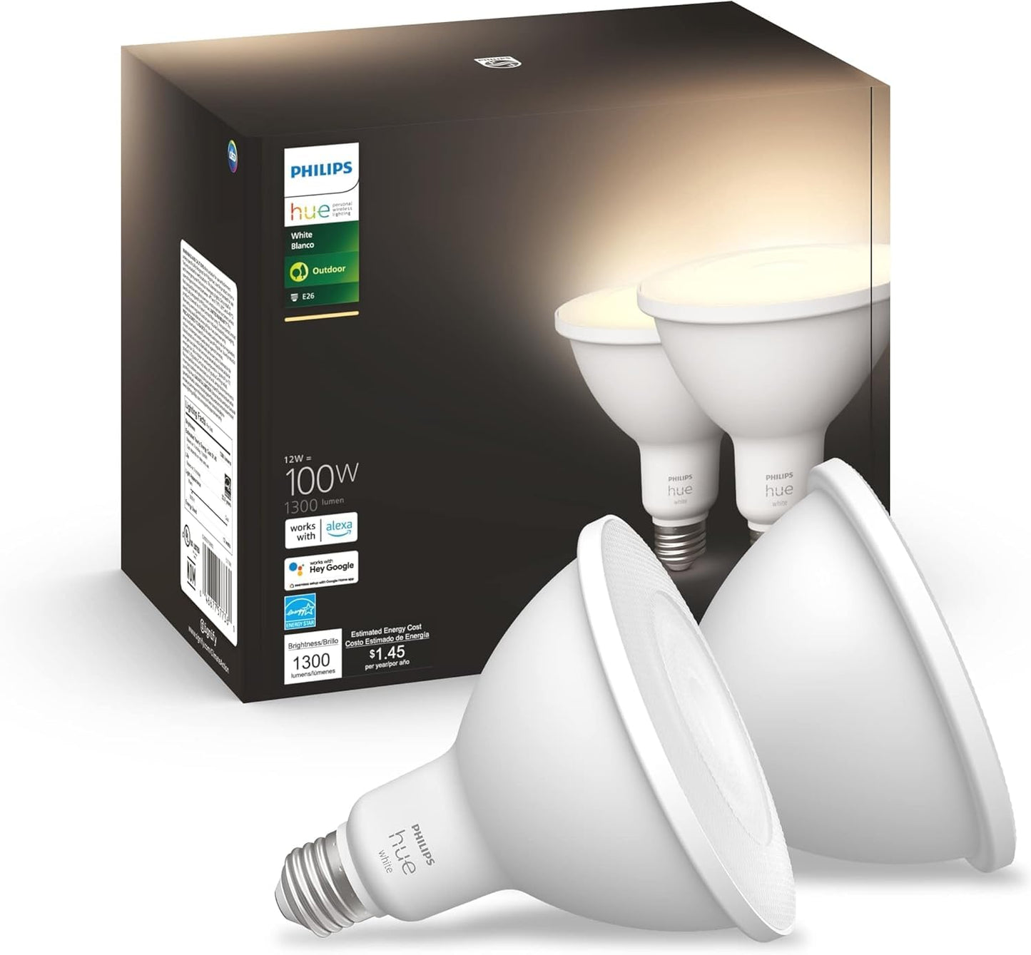 Philips Hue White PAR38 LED Smart Flood Light Bulb for Home
