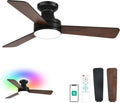 Orison Ceiling Fan with Light 42 in Low Profile Flush Mount - Quiet