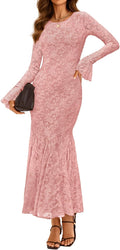 ZESICA Women's Long Sleeve Bodycon Maxi Dress for Fall Events