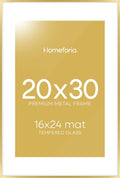 20x30 Poster Frame Gold with 16x24 Mat - Polished Champagne Look