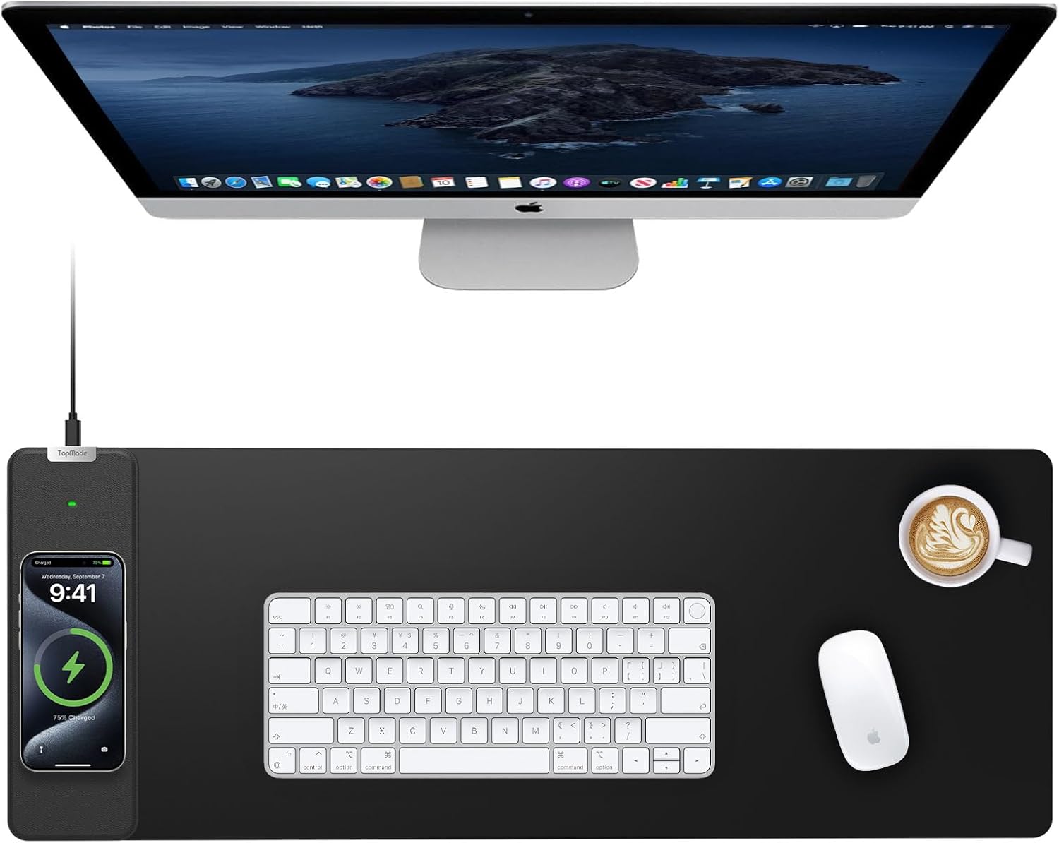 TopMade Wireless Charging Mouse Pad: XL Large Gaming Surface
