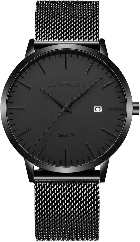 CRRJU Men's Luxury Auto Date Quartz Watch