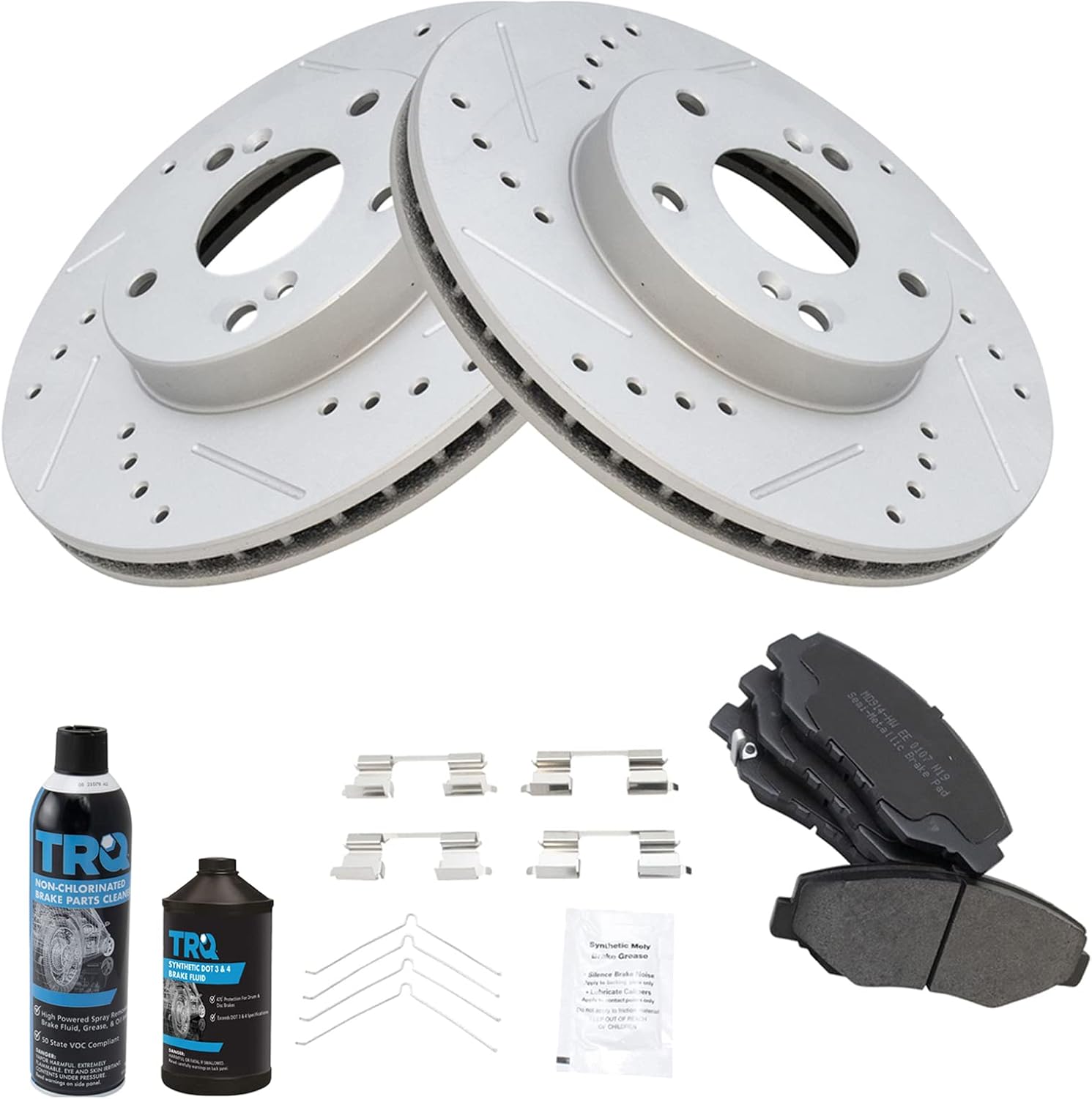 TRQ Front Brake Pad & Rotor Kit for Acura ILX and Honda Models