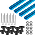 POWERTEC 4 Pc 36in Double-Cut Universal T-Track Set - Versatile Shop