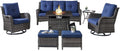 Outdoor Patio Furniture Set with Propane Fire Pit Table for Relaxation