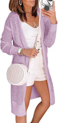 Open Front Knit Sheer Cardigan for Women - Lightweight Summer Layer V