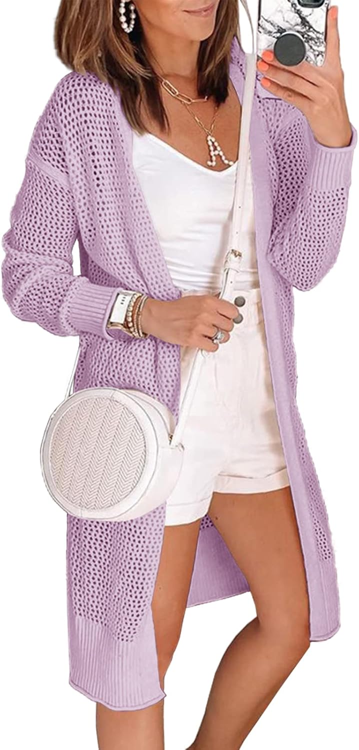 Misassy Womens Open Front Knit Sheer Cardigans for Summer Style