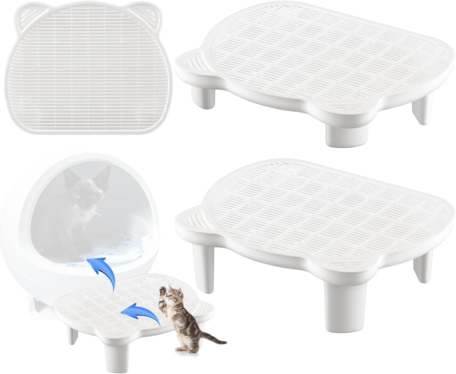 Adjustable Cat Litter Box Step Ramp for Easy Access and Clean