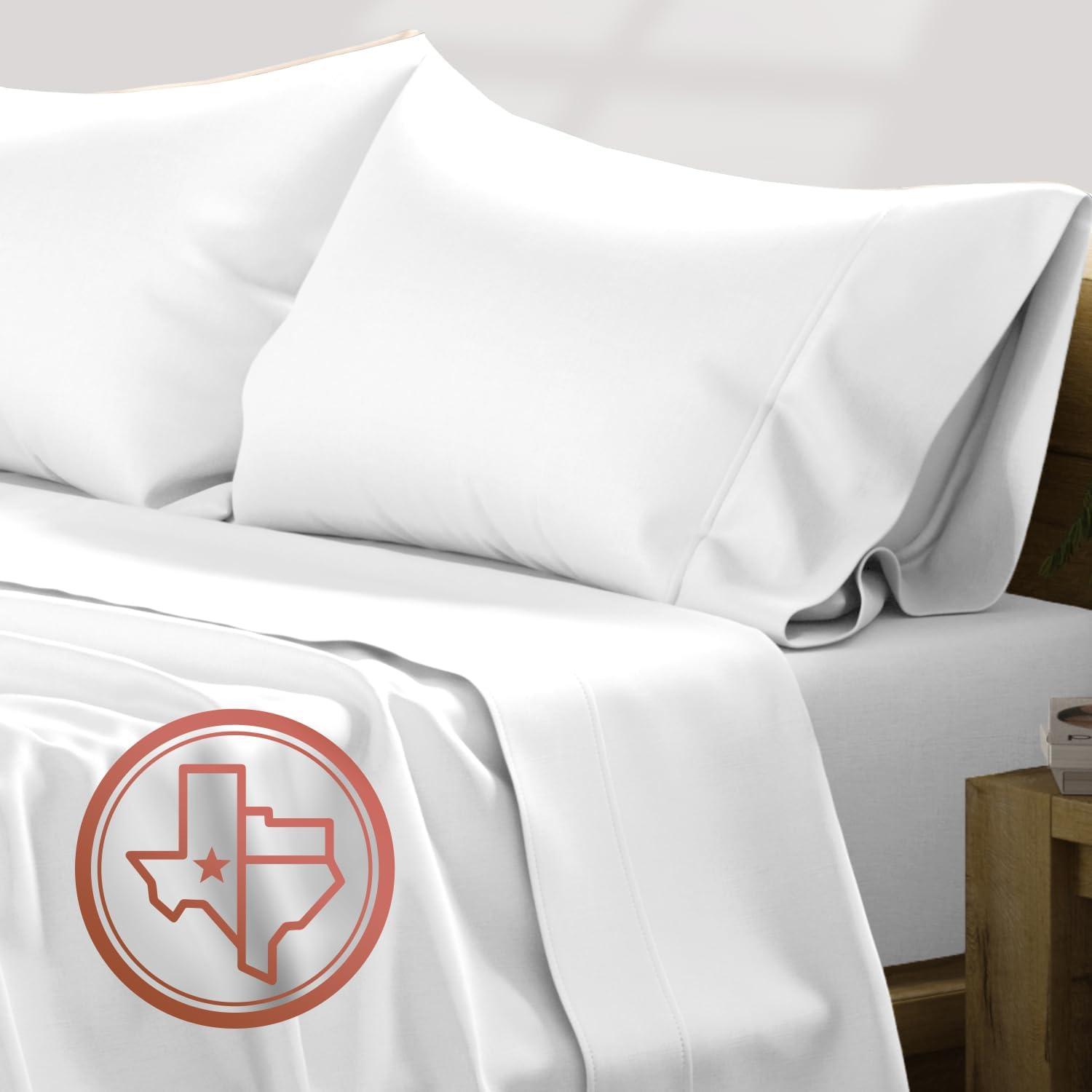 Luxury Egyptian Cotton Queen Size Sheet Set - Soft & Cooling