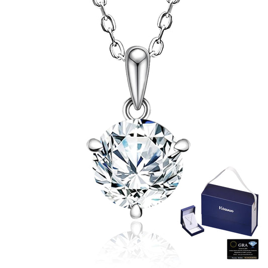 Moissanite Necklace for Women 1.5ct D Color in 18K White Gold