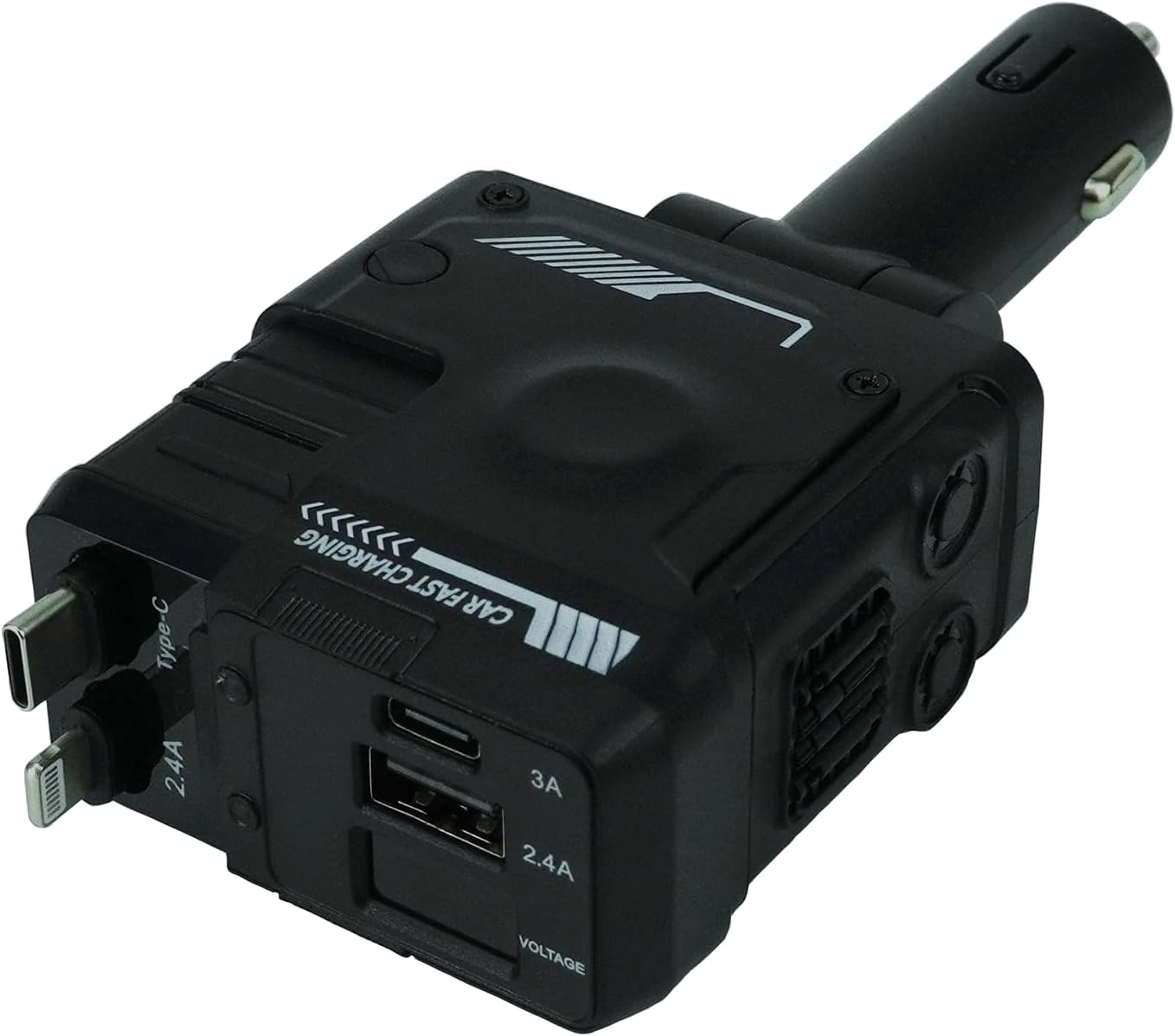 66W 4in1 Retractable Car Charger - Fast Charge Any Device!
