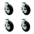 Heavy Duty 8 Inch Swivel Pneumatic Casters Set of 4 for Easy Mobility