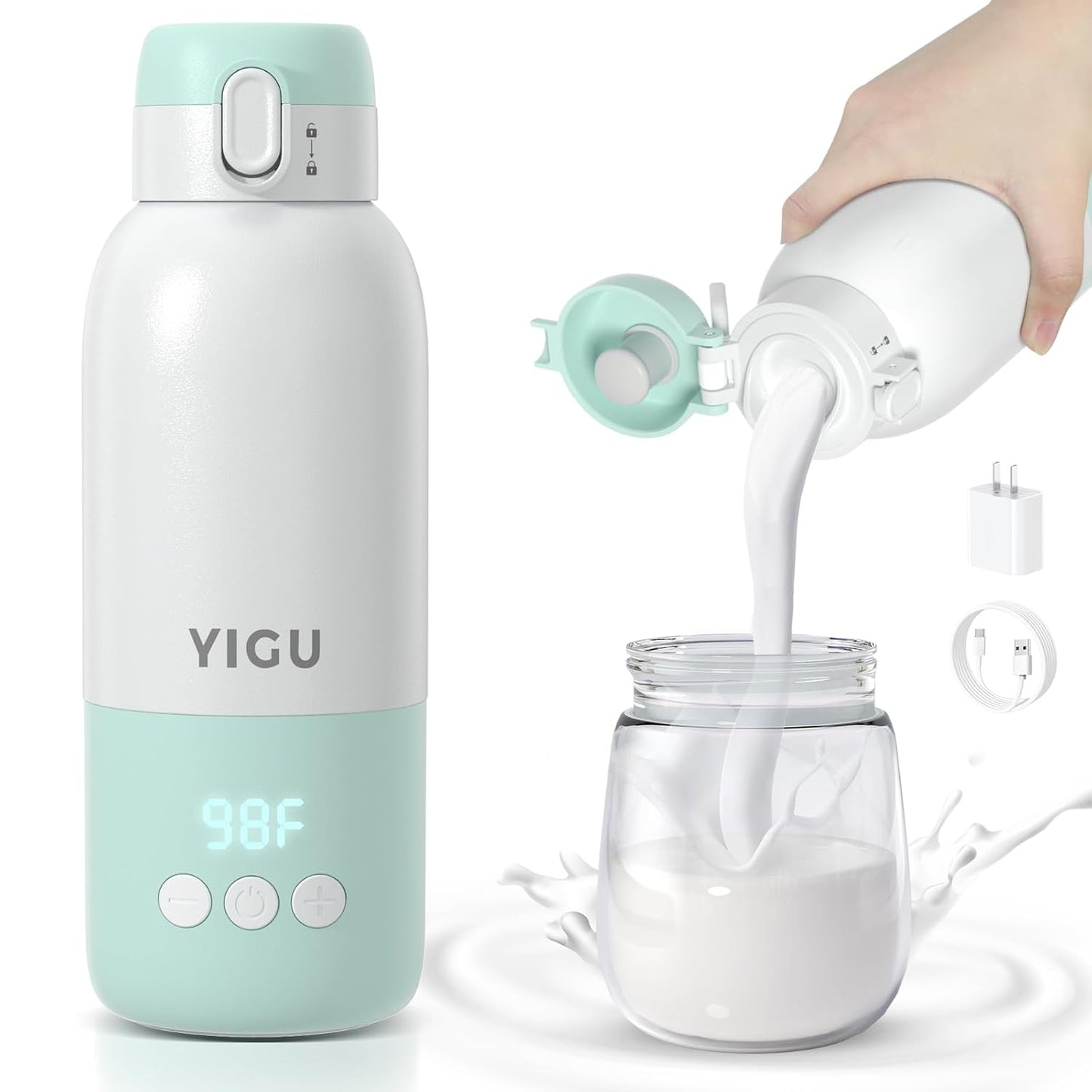 Portable Travel Bottle Warmer with 13500mAh Battery for Parents