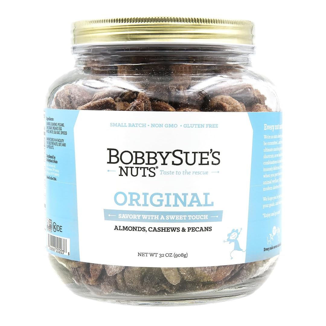 BobbySue's Nuts Original Style Healthy Snack Mix of Nuts 32 Oz