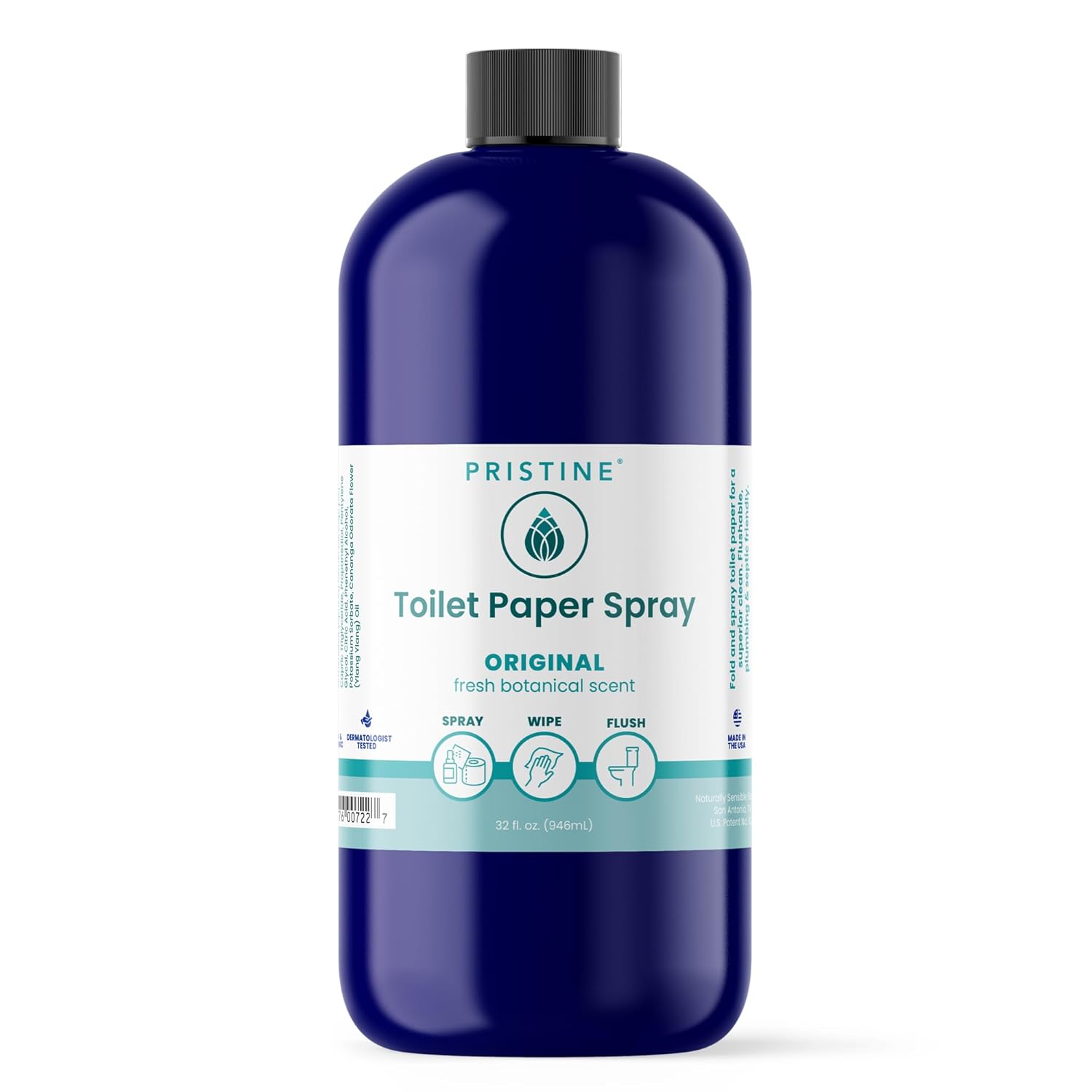 PRISTINE Toilet Paper Spray - Eco-Friendly Flushable Wipe Alternative