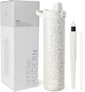 Filtered Water Bottle 24oz Cream Leopard - Travel Filtered Insulated