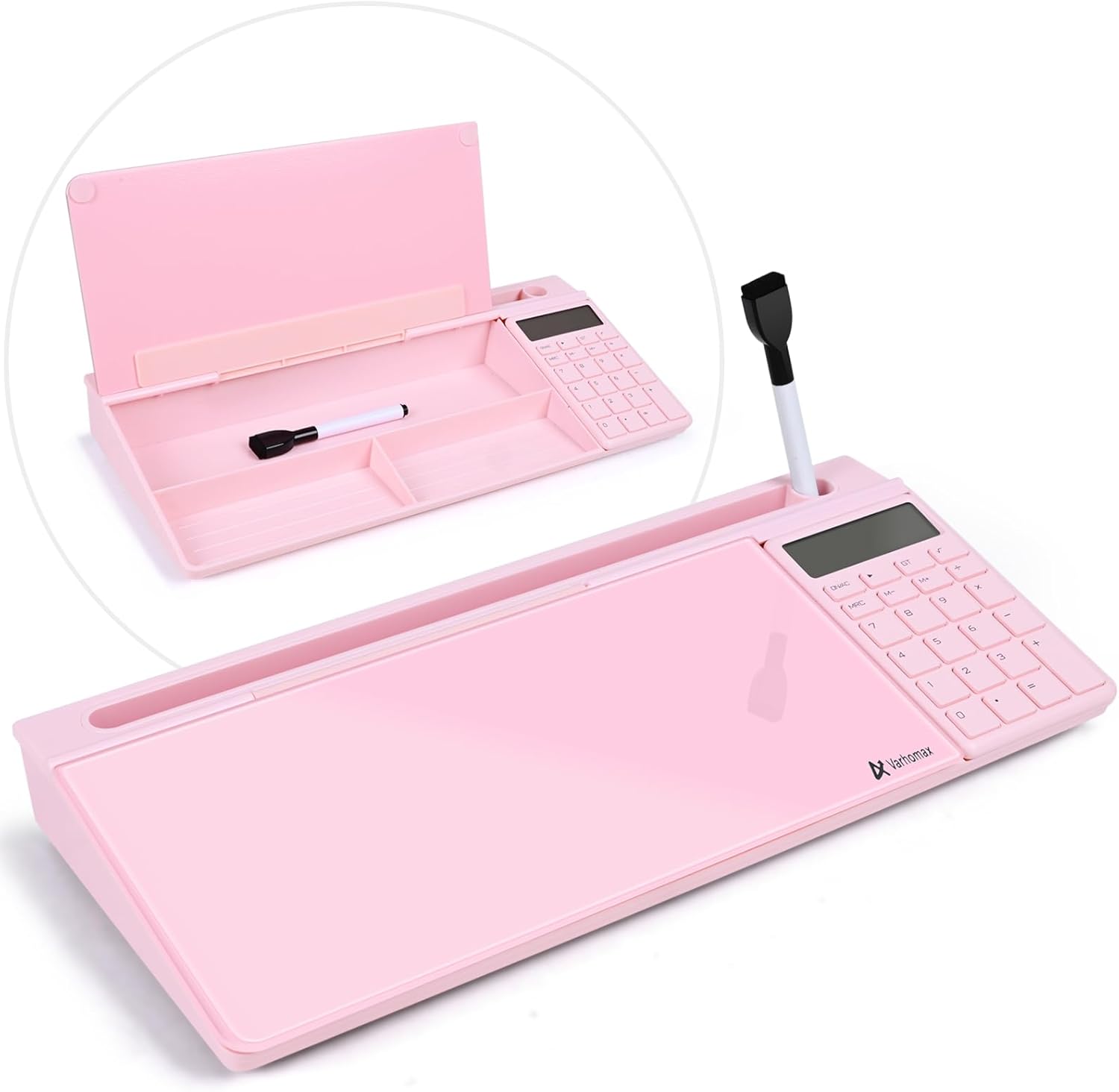 Varhomax Pink Glass Desk Whiteboard - Stay Organized in Style!