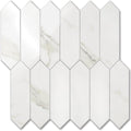 Glossy White Marble Hexagon Peel and Stick Backsplash Tile - Durable