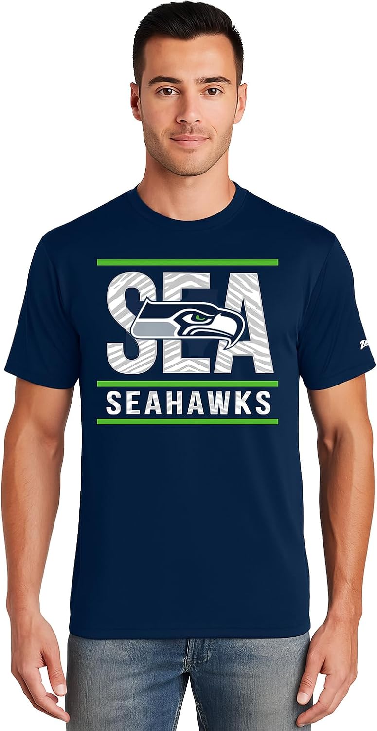 Zubaz NFL Men's Short Sleeve Team Graphic T-Shirt for Fans