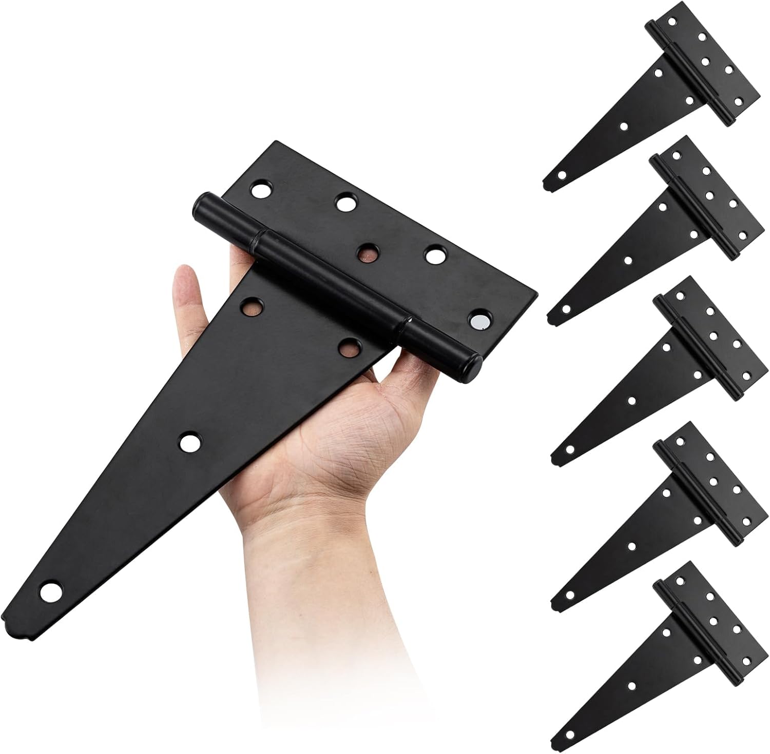 10 Inch Heavy Duty Shed Door Hinges for Outdoor Use - 6 Pack