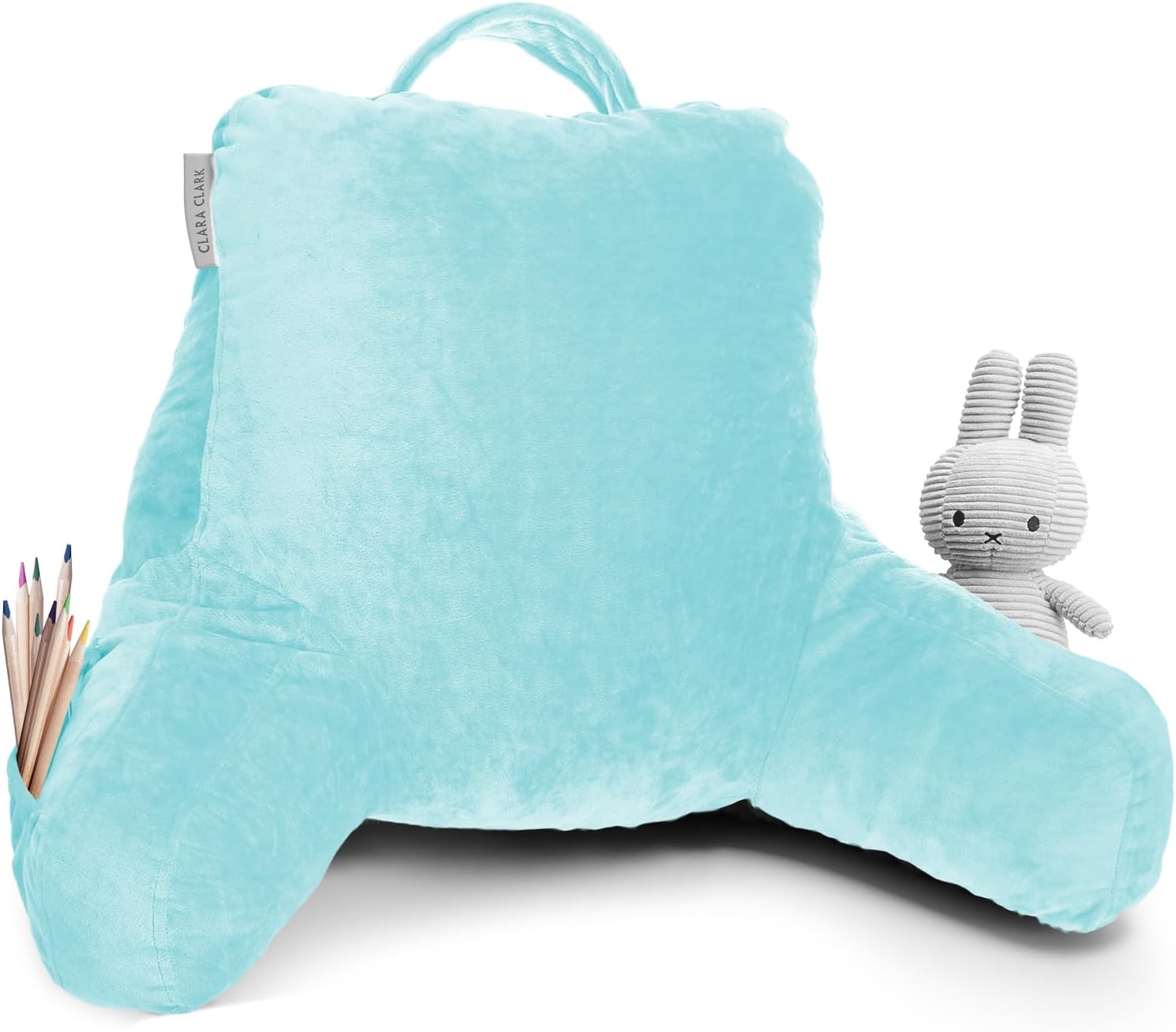 Memory Foam Kids Reading Pillow - Back Support & Pockets