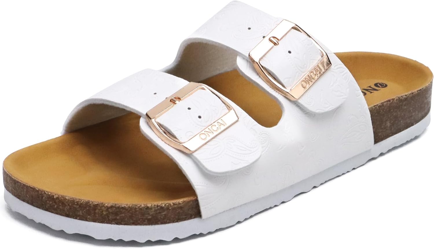 ONCAI Womens Flat Slide Sandals with Arch Support for Comfort