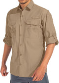 Men's UPF 50+ Sun Protection Fishing Shirt - Quick Dry Button Down