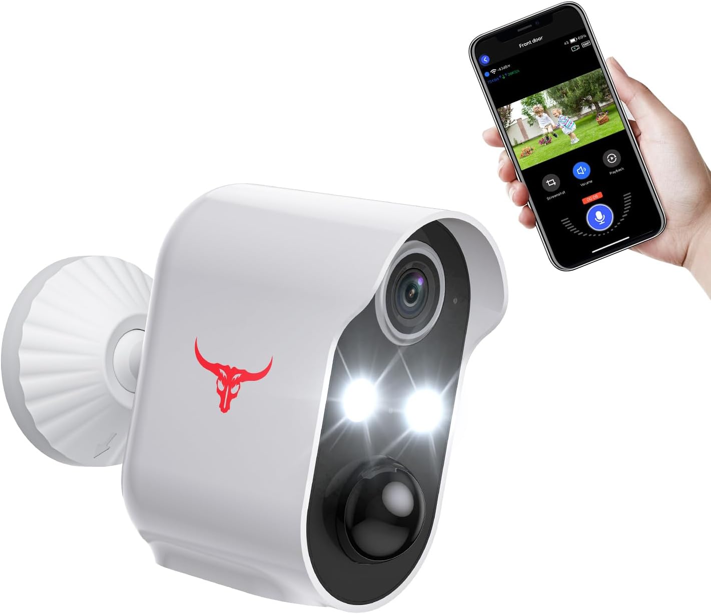 Hubposh Smart Security Cam: HD Night Vision, Weatherproof, AI Detection