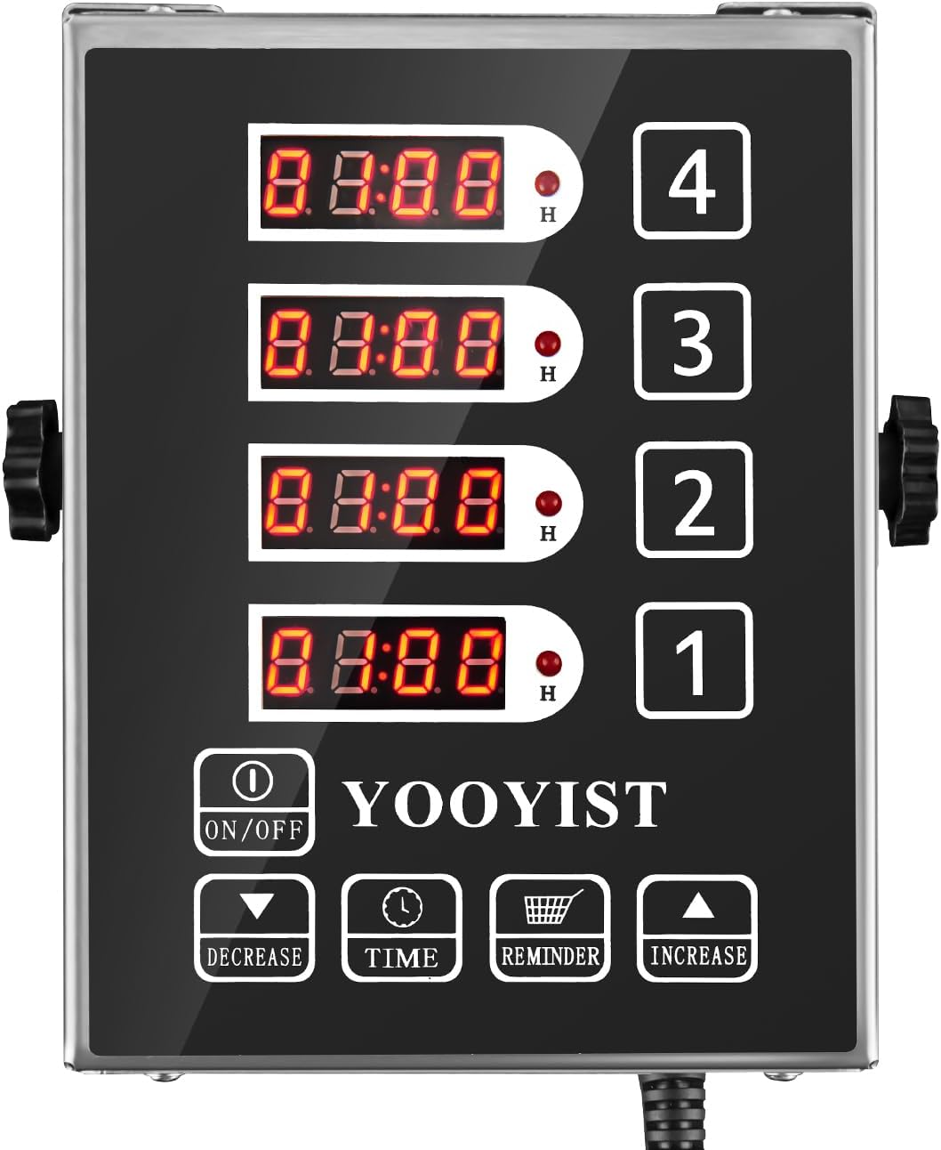 4 Channel Kitchen Timer for Cooking with Loud Alarm and LED