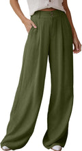 Dokotoo Womens Linen Wide Leg Pants - Lightweight Comfortable Palazzos