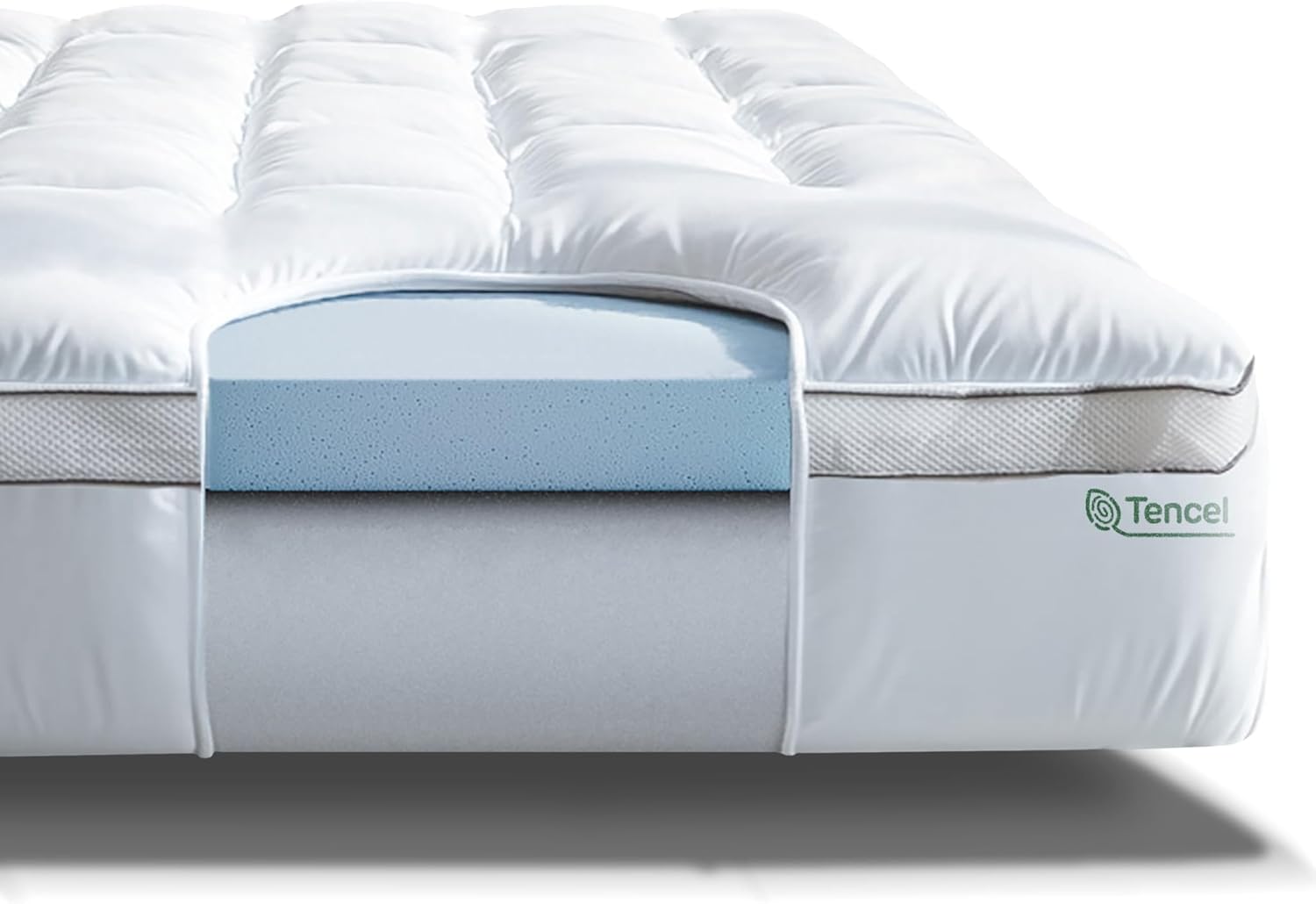 ViscoSoft 4 Inch Pillow Top Memory Foam Mattress Topper Queen
