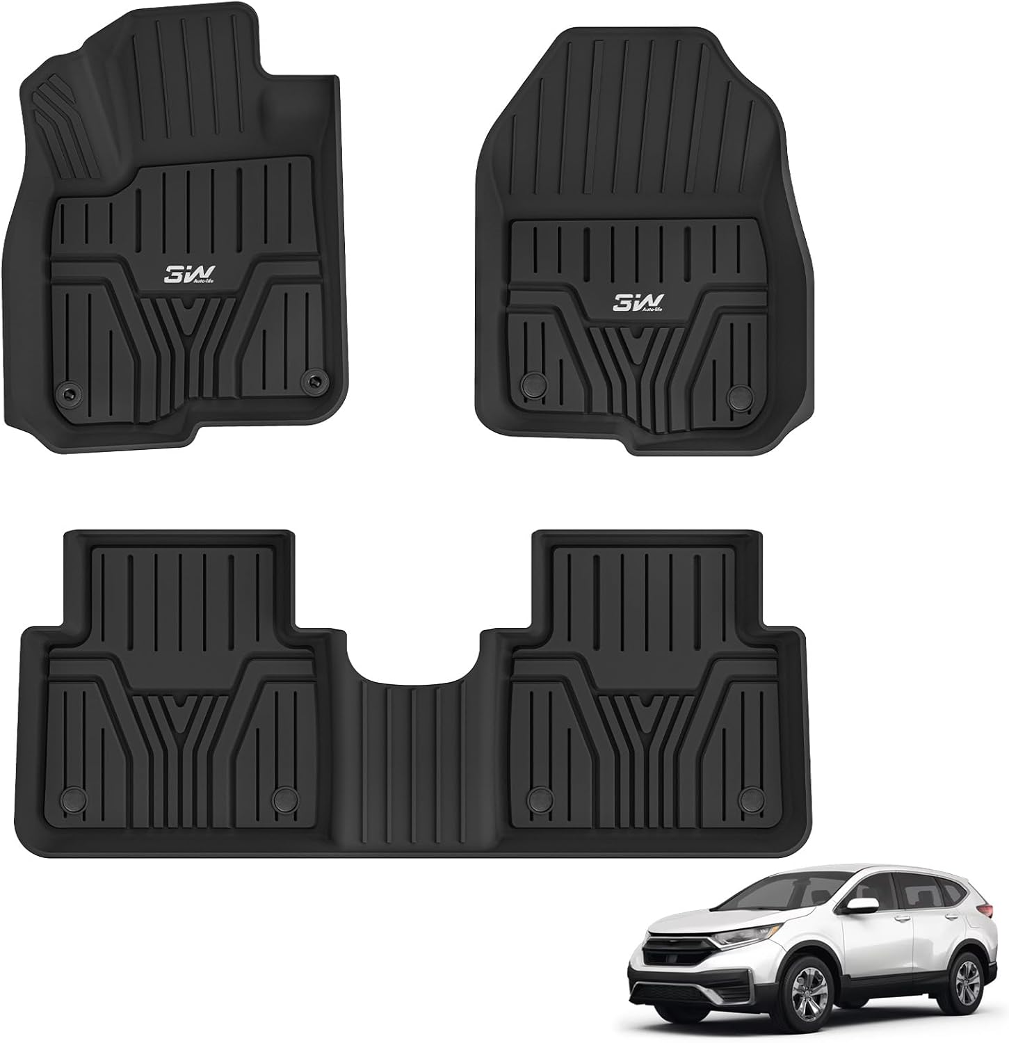 3W Floor Mats for Honda CR-V 2017-2022 Custom Fit All Weather