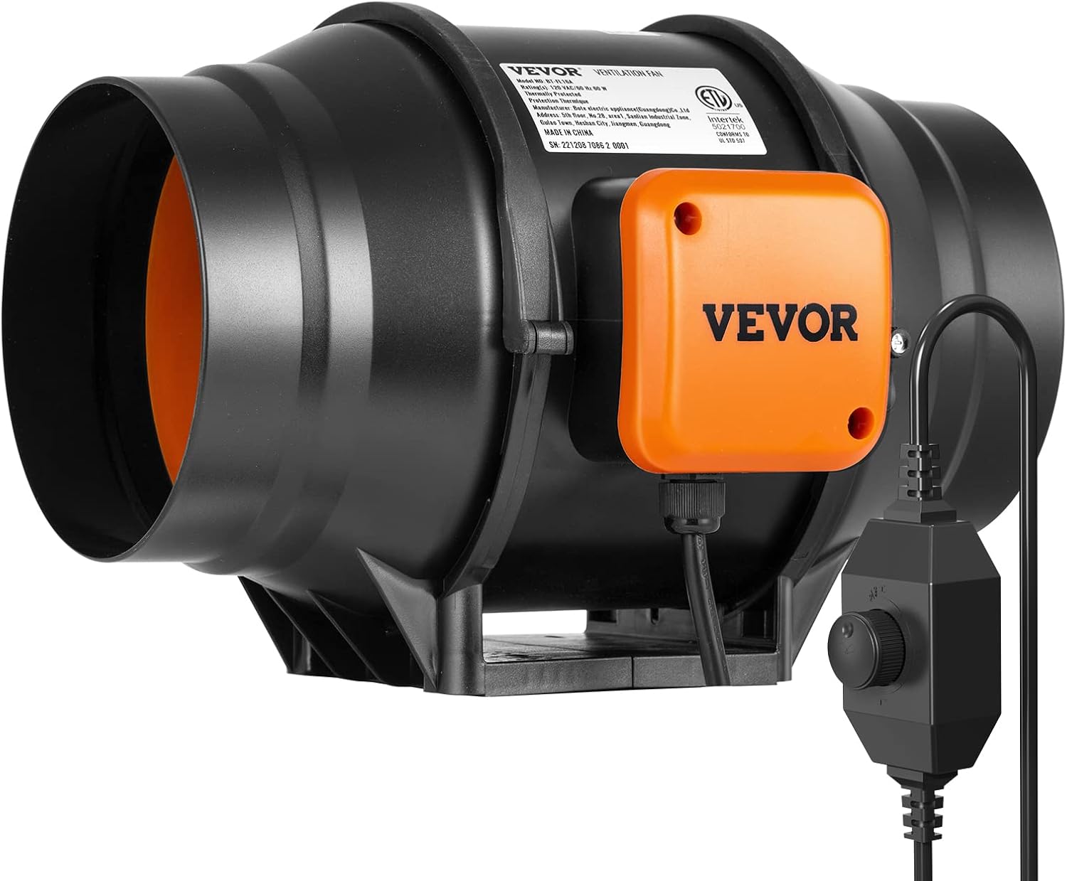 VEVOR Inline Duct Fan 6-Inch 400 CFM for Quiet Ventilation