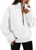 KIRUNDO Sweatshirt for Women Half Zip Mock Neck - Cozy Oversized Fit